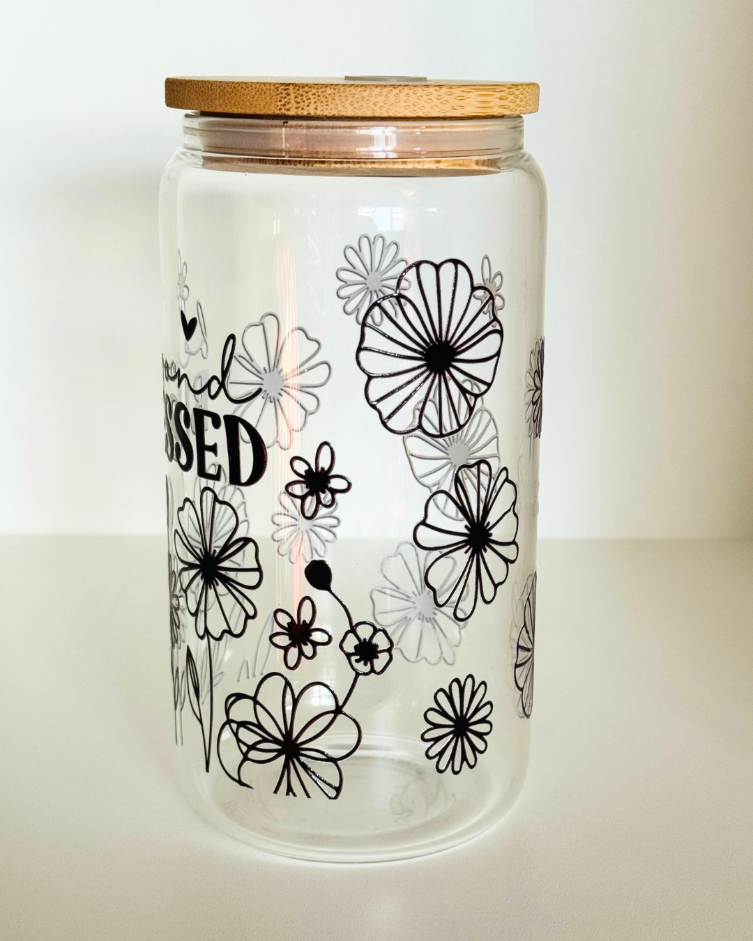 Blessed 16 oz Glass cup