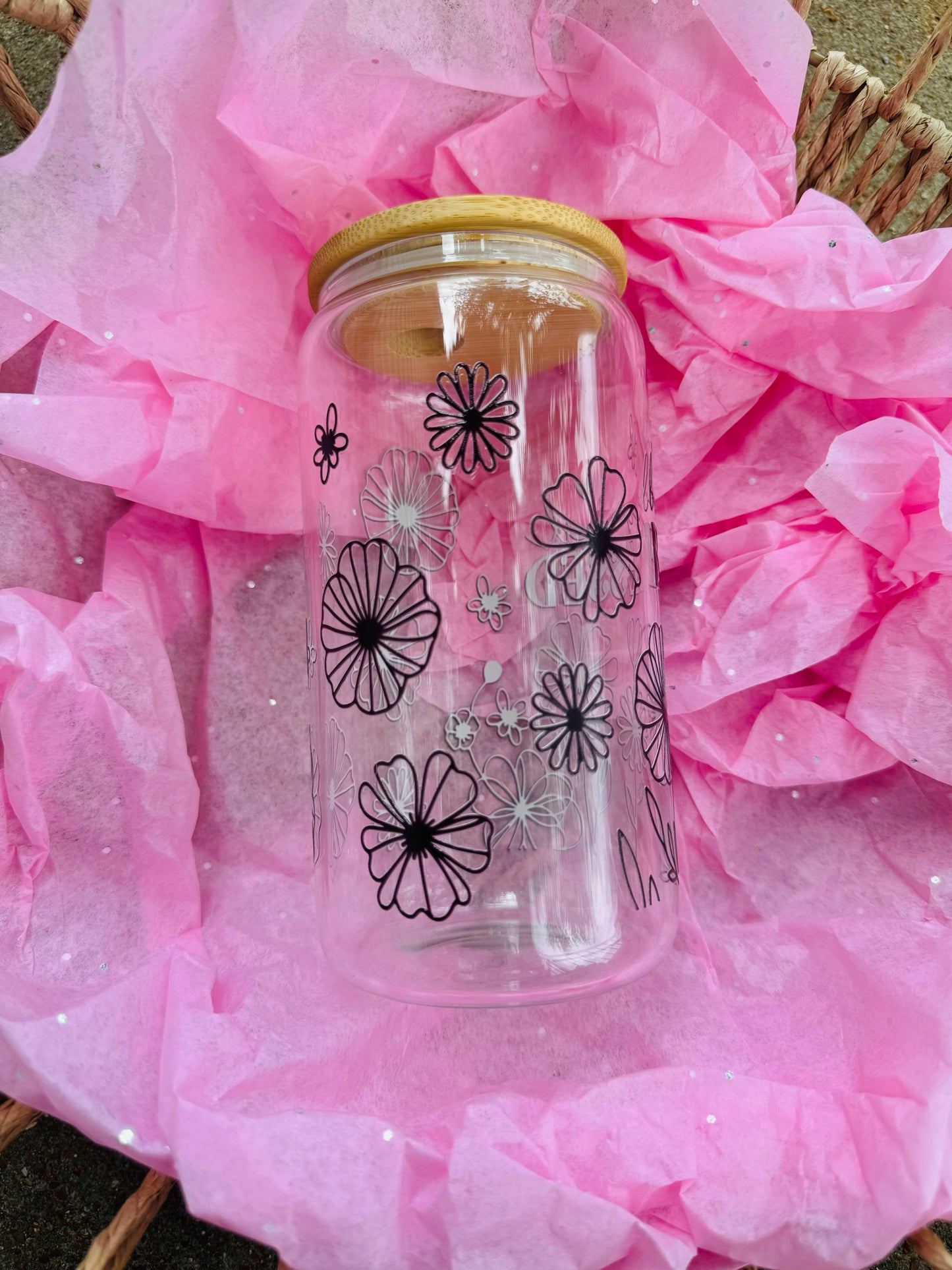 Blessed 16 oz Glass cup