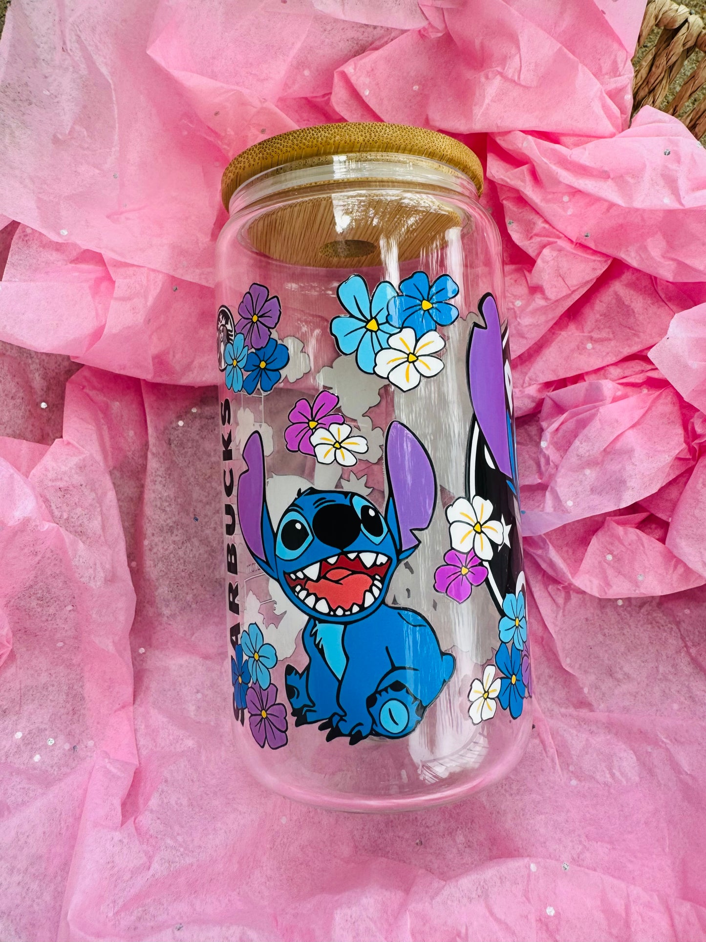 Stitch 16 oz Glass cup