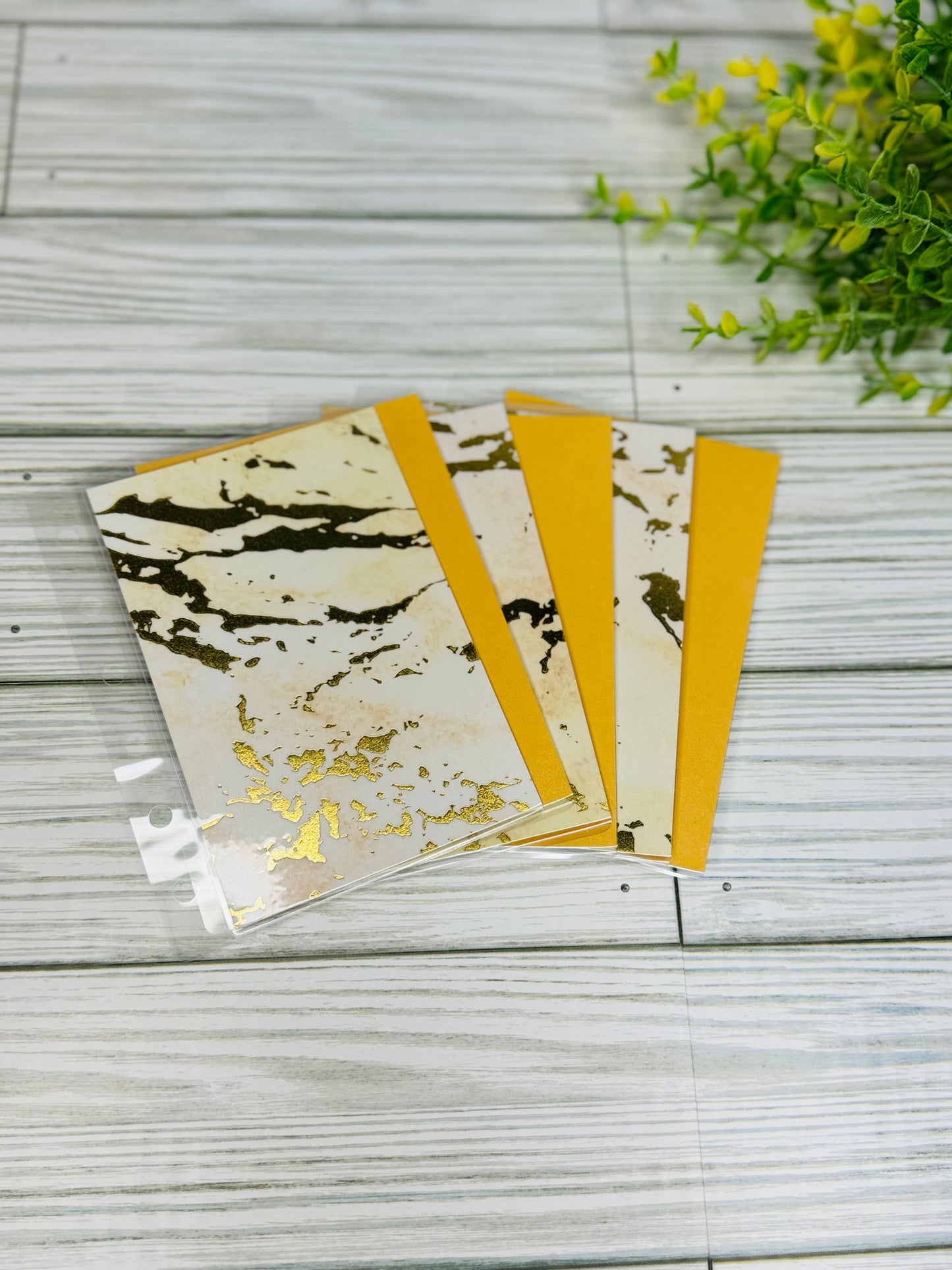 A6/A7 Yellow Marble Cash Envelopes