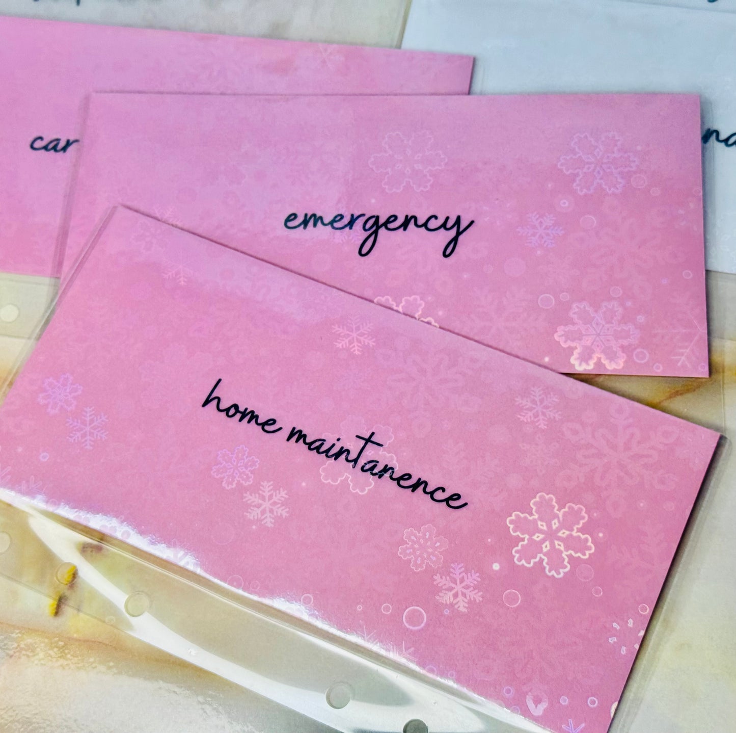 Winter holo cash envelopes